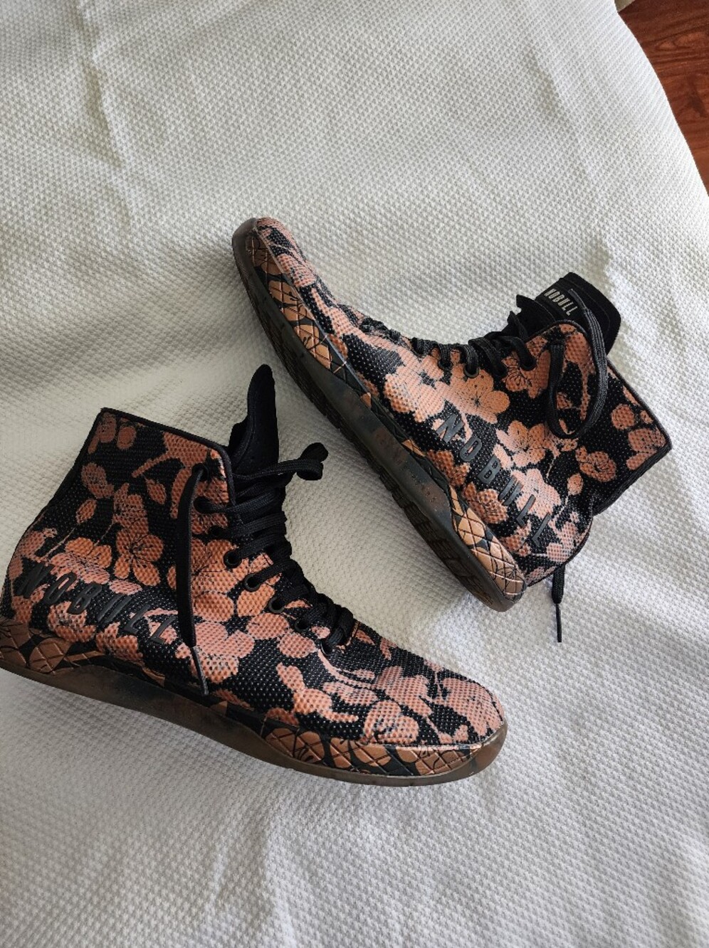 NOBULL Black & Pink Floral Lace-Up High-Top Boots